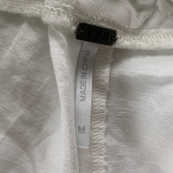 Young Fabulous & Brooke White Linen Blend Shorts - Picture 6 of 6